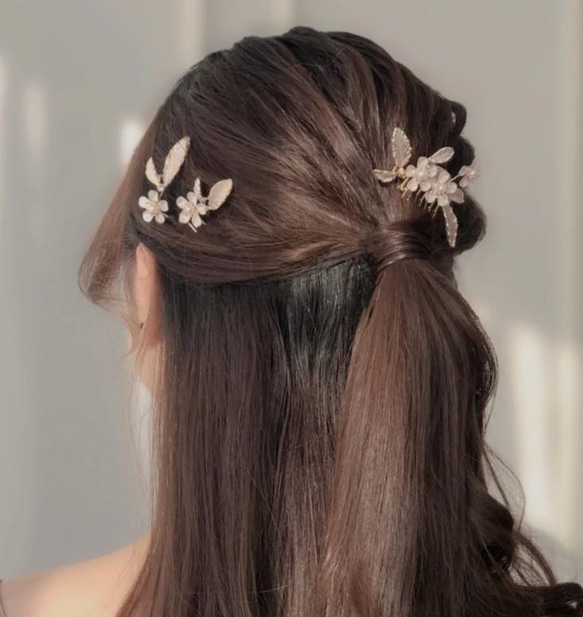 NEW  3点セット！ヘアアクセサリー　ウェディング  結婚式　髪飾り　9/23 5枚目の画像