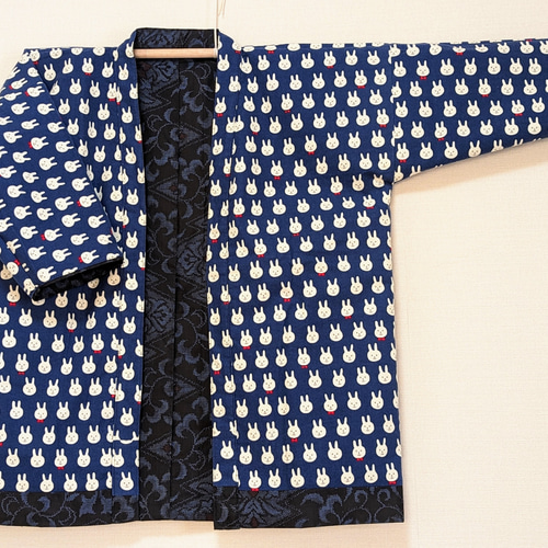 Creema限定 来年うさぎ年 着物生地を使ったリバーシブルでも着れる半纏