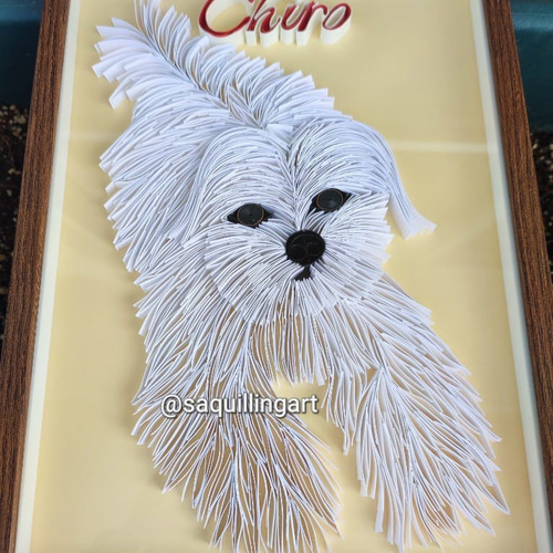 手作りクイリング犬/Paper Quilling Dog その他アート SAクイリング