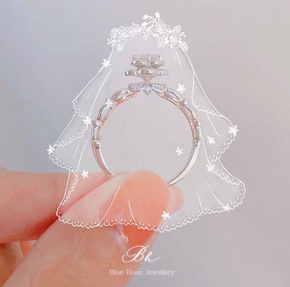 花咲く モアッサナイト フラワー キラキラ 0.4ct ゴージャス