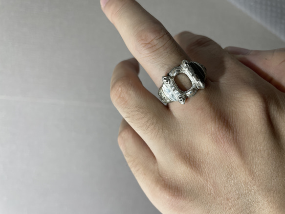 silver925 missing stone college ring 10枚目の画像