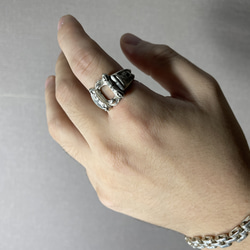 silver925 missing stone college ring 8枚目の画像