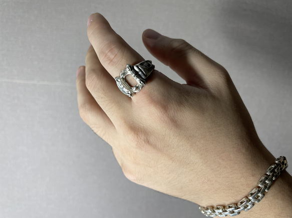 silver925 missing stone college ring 8枚目の画像