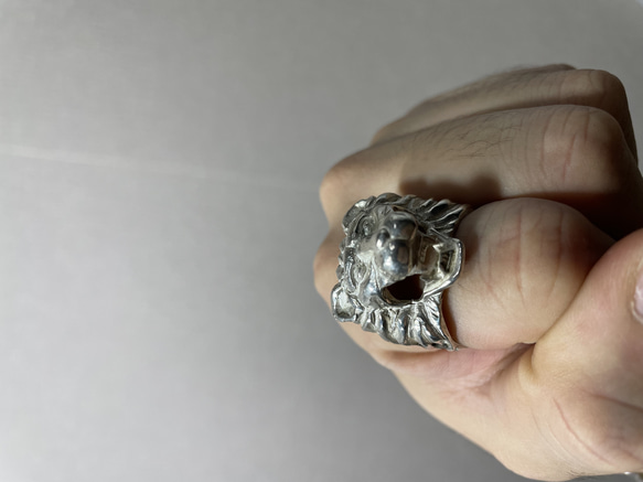 silver925 Large lion ring 7枚目の画像