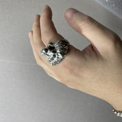 silver925 Large lion ring 6枚目の画像