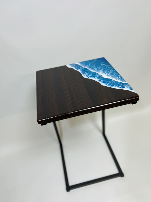 木製サイドテーブル Sテーブル 木製 天然木 男前インテリア 男前 西海岸 リビング 寝室ソファサイドテーブル 8枚目の画像