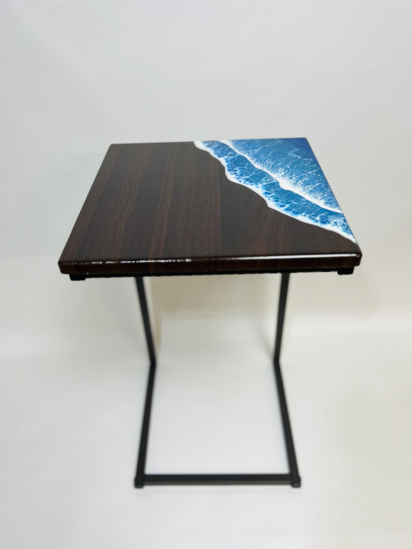 木製サイドテーブル Sテーブル 木製 天然木 男前インテリア 男前 西海岸 リビング 寝室ソファサイドテーブル 5枚目の画像