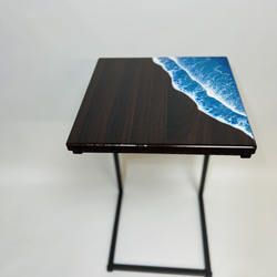 木製サイドテーブル Sテーブル 木製 天然木 男前インテリア 男前 西海岸 リビング 寝室ソファサイドテーブル 7枚目の画像