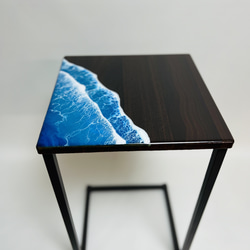 木製サイドテーブル Sテーブル 木製 天然木 男前インテリア 男前 西海岸 リビング 寝室ソファサイドテーブル 4枚目の画像
