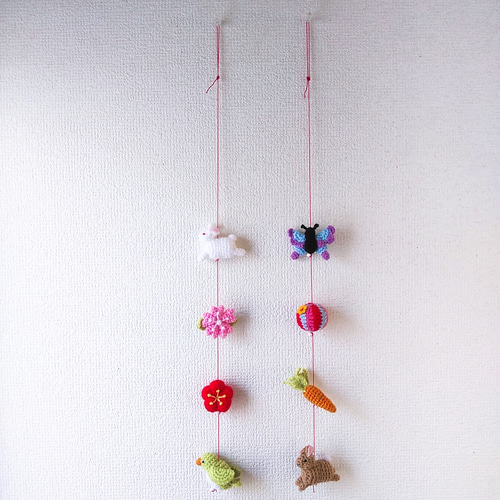 吊るし飾り 卯年吊るし飾り2本set あみぐるみ moi1028 通販 15170961｜Creema