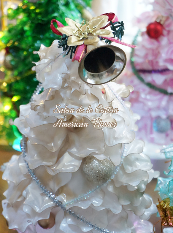 ホワイト クリスマスツリー ピンクゴールド装飾 オーナメント付き