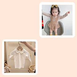 【送料無料】HAPPY SET 80 コーデュロイロンパース&TシャツSET ”girl” 2枚目の画像