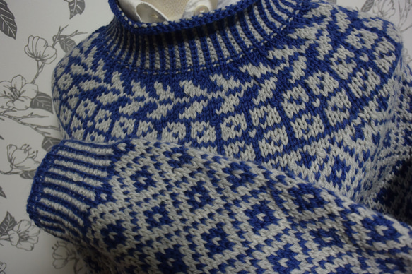 サイト限定価格極暖ブルーとグレーのセーター 7枚目の画像