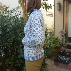サイト限定価格極暖ブルーとグレーのセーター 2枚目の画像