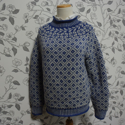 サイト限定価格極暖ブルーとグレーのセーター 4枚目の画像
