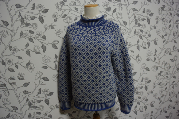 サイト限定価格極暖ブルーとグレーのセーター 4枚目の画像