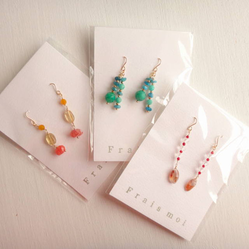 14kgf アメトリンとハーキマーのピアス 14kgf・アメトリンとハーキマーダイヤモンドのピアス＊Brand new day