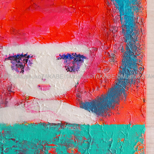 数々の賞を受賞 cherry]#原画 #絵画 #ミニアート 絵画 MUSHUKO アーティ 絵画