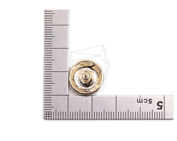 ERG-2283-G【2件】圓耳環,圓柱耳環/18.5mm X 18.5mm 第5張的照片