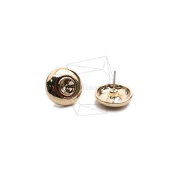 ERG-2283-G【2件】圓耳環,圓柱耳環/18.5mm X 18.5mm 第2張的照片