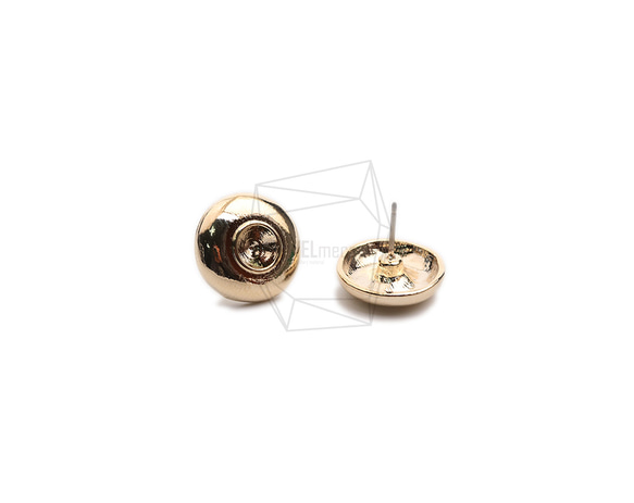 ERG-2283-G【2件】圓耳環,圓柱耳環/18.5mm X 18.5mm 第2張的照片