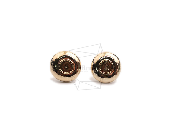 ERG-2283-G【2件】圓耳環,圓柱耳環/18.5mm X 18.5mm 第1張的照片
