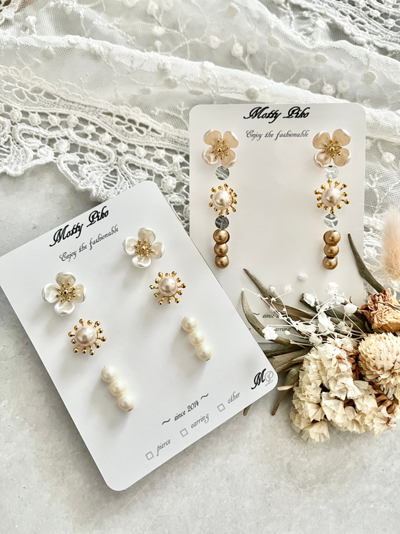 mnoi（ムノイ） / brass earrrings ピアス / イヤリング - bouquet 母