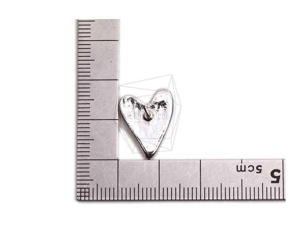 ERG-2285-R【2個入り】ハートピアス/Heart  Ear Post/ 13.3mm x 16.5mm 5枚目の画像