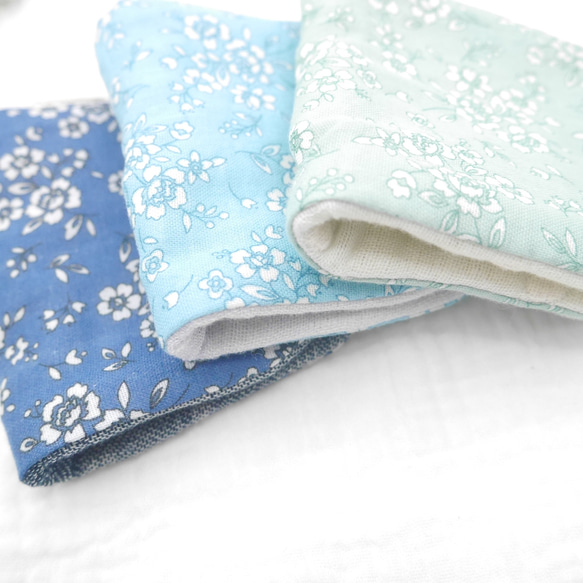 ふわもこハンカチ｜シンプルフラワー-Simple Flower-｜S・10×20cm｜ガーゼハンカチ｜プチギフト 3枚目の画像