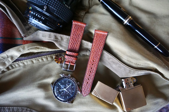 『高級革使用』鹿革　ラスティックタン　ブラウン　時計ベルト AppleWatchバンド　レザー　腕時計　革ベルト　皮 6枚目の画像