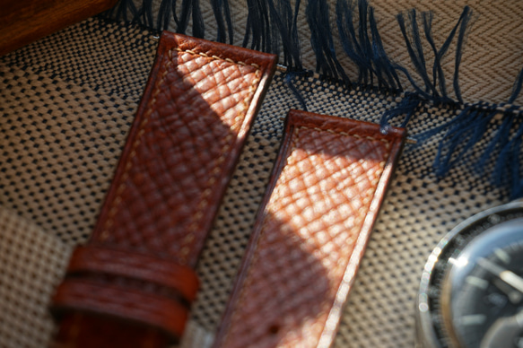 『高級革使用』鹿革　ラスティックタン　ブラウン　時計ベルト AppleWatchバンド　レザー　腕時計　革ベルト　皮 5枚目の画像