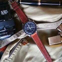 『高級革使用』鹿革　ラスティックタン　ブラウン　時計ベルト AppleWatchバンド　レザー　腕時計　革ベルト　皮 4枚目の画像