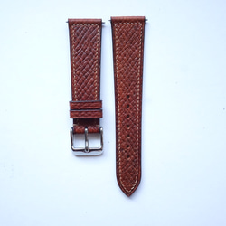 『高級革使用』鹿革　ラスティックタン　ブラウン　時計ベルト AppleWatchバンド　レザー　腕時計　革ベルト　皮 1枚目の画像