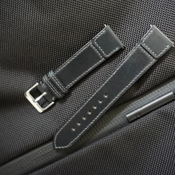『高級革使用』ホーウィン　シェルコードバン　黒　時計ベルト　 AppleWatchバンド　レザー　腕時計　カスタム 1枚目の画像