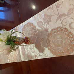 豪華刺繍の袋帯で作った正絹テーブルランナー帯リメイク お正月