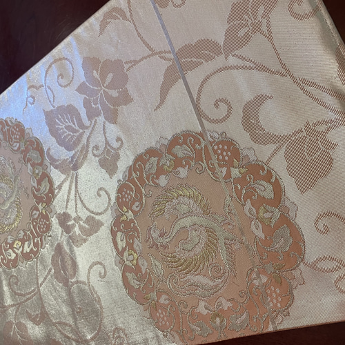 テーブルランナー高級正絹袋帯リメイク テーブルランナースリム高級正絹七五三用袋帯リメイク 豪華 着物