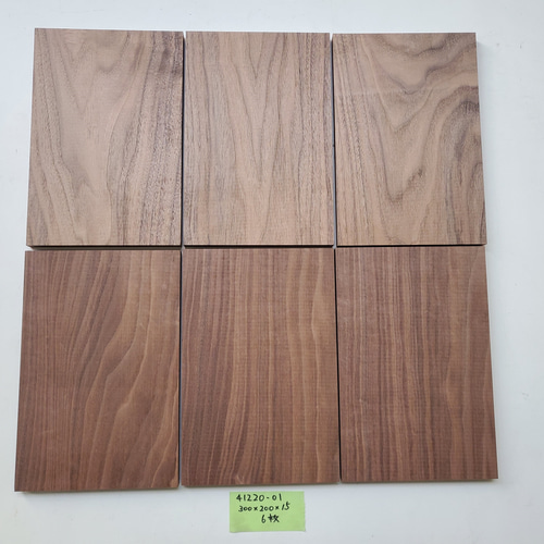 ウォールナット 端材 6枚セット 300×200×15 DIY 無垢材 41220-01