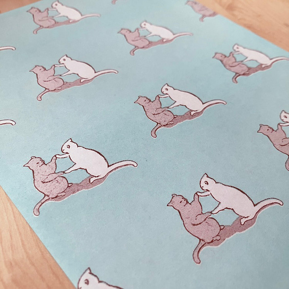 ミラーリングするネコのレターセット 3枚目の画像