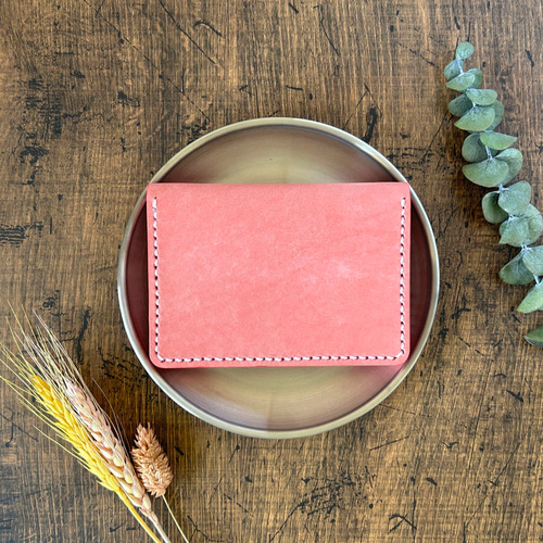 パスケース】 二つ折り ピンク Rosa イタリアン プエブロ レザー