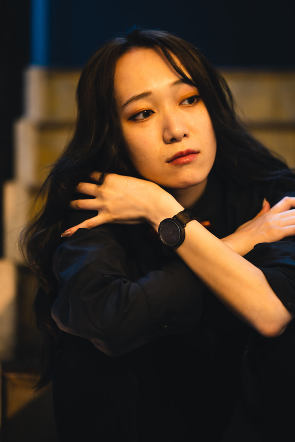 木製腕時計 素材:黒檀「silhoue-シルエ」 3枚目の画像