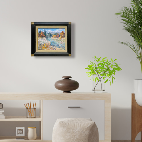 白馬岳遠望】 油絵原画 F3サイズ 一点物 額縁付 豪華プレゼント付き