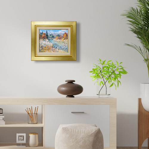 白馬岳遠望】 油絵原画 F3サイズ 一点物 額縁付 豪華プレゼント付き