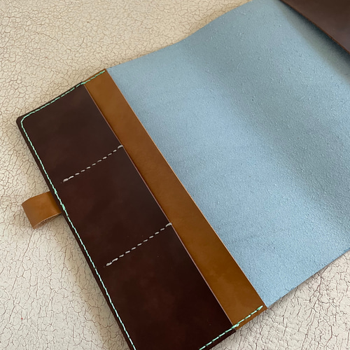 本革【ほぼ日手帳カバー・カズンサイズ(A5)／ターコイズブルー