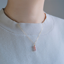 Þreföld perla necklace＆earring set：ピンクパールネックレス＆ピアス 9枚目の画像