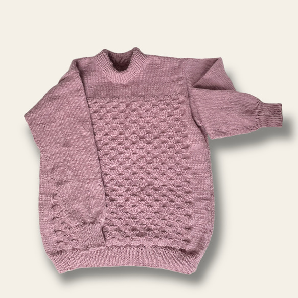 手編みのセーター7 メリノウール100% 2枚目の画像
