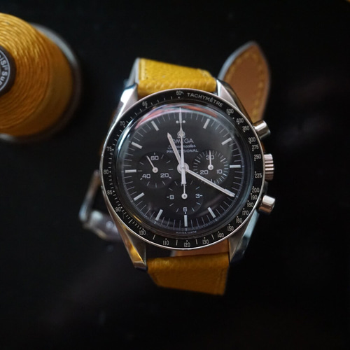 高級革使用』エプソンレザー イエロー 時計ベルト AppleWatch