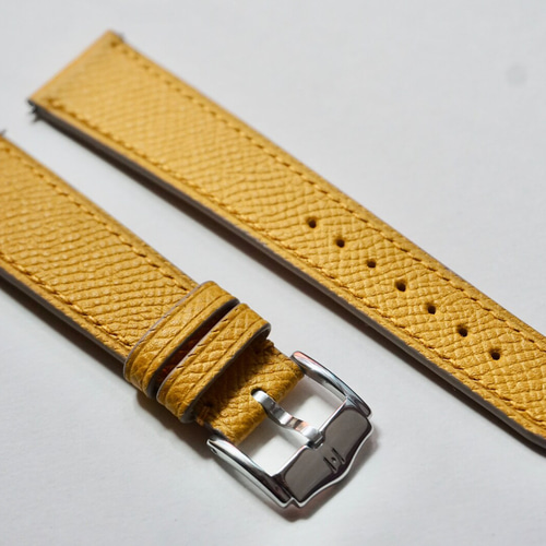 高級革使用』エプソンレザー イエロー 時計ベルト AppleWatch