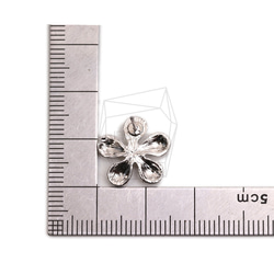 ERG-2287-R【2個入り】フラワーピアス,Flower Post Earring/14.5mm X 15mm 5枚目の画像