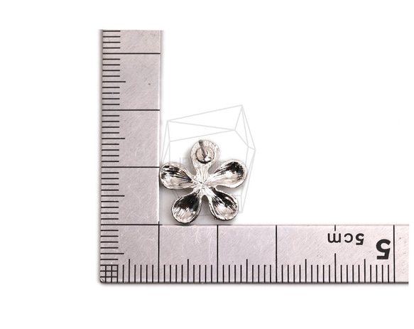 ERG-2287-R【2個入り】フラワーピアス,Flower Post Earring/14.5mm X 15mm 5枚目の画像