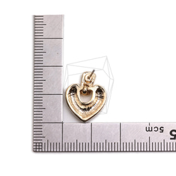 ERG-2288-G【2個入り】ハートピアス/Heart  Ear Post/ 14.2mm x 18mm 5枚目の画像